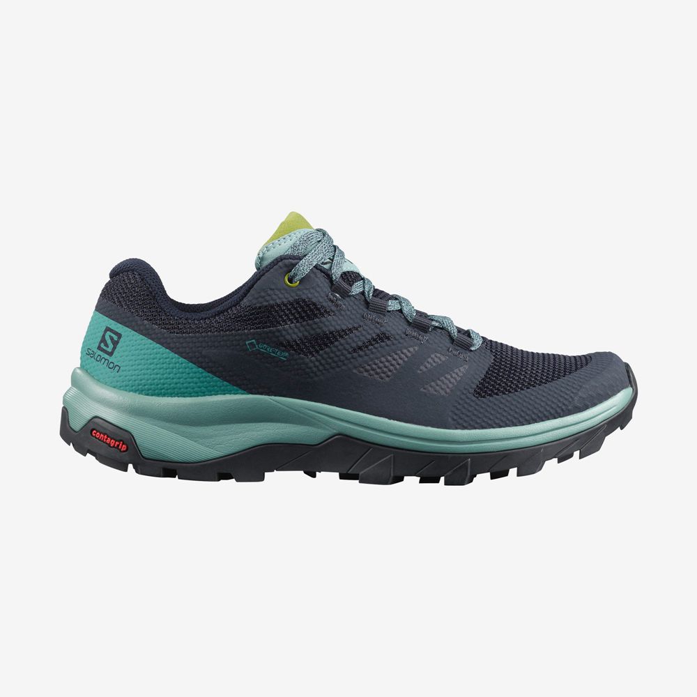 Salomon Singapore Womens Hiking Shoes - OUTLINE GORE-TEX Dark Denim | 48769-AEIT